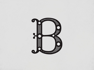 B b black and white retro typography vintage