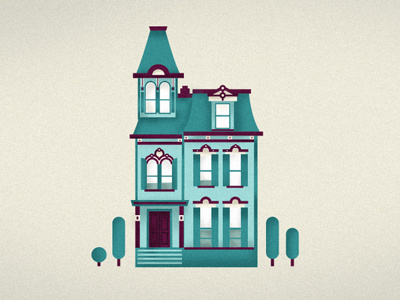 Victorian building house illustration victorian