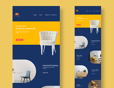 Landing page of a furniture store website. design logo ui ux