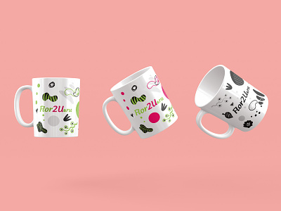 Flor2u. Ceramic Mugs ceramics corporate identity graphic design mug vector