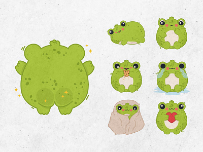 Stickers for Telegram | Frog Li part 1 cute design frog graphic design green illustration sticker vector