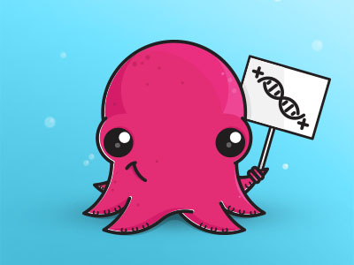 Octopus cuteoctopus dnamapping illustration vector