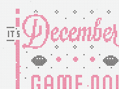 Game On crossstitch funwithtype typography