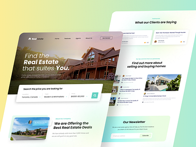 Real Estate Landing Page 3d design figma glassmorphism illustration landing page real estate real estate landing page ui uiux