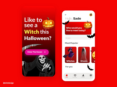 Halloween Fantasy App design graphic design halloween ui ui design ux