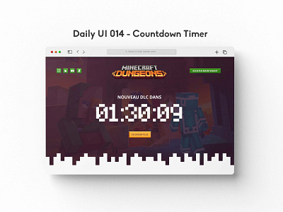 Daily UI 014 - Countdown Timer 014 app compte à rebours countdown timer daily ui 014 dailyui design dlc game graphic design jeu minecraft minecraft dungeons release sortie temps timer ui web