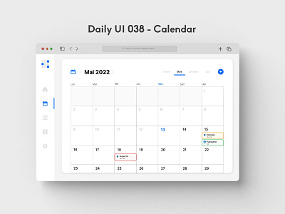 Daily UI 038 - Calendar