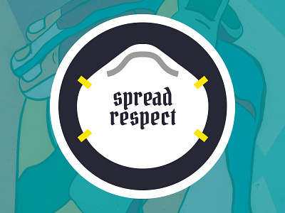 Spread Respect charm health logo mask respect slogan spread sticker