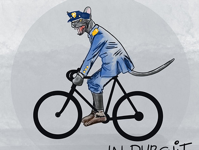 In Purrsuit cycling design design competition graphic design illustration procreate tshirt