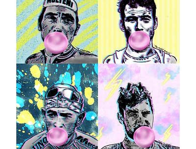 Bubblegum Cycling Pop Art cycling design graphic design illustration procreate tshirt