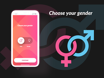 Choose your gender app design mobile app sketch