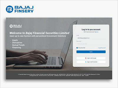 Bajaj Financial Securities Limited sketch website website design