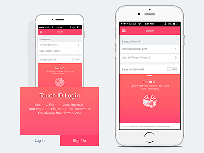 Sign In Page with Touch ID id in page sign touch with