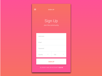 Sign Up In Mobile App Design app in mobile sign up