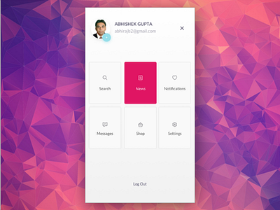 Menu design for mobile app