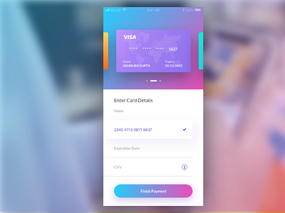 New design for card selections and payment on mobile. mobile app design