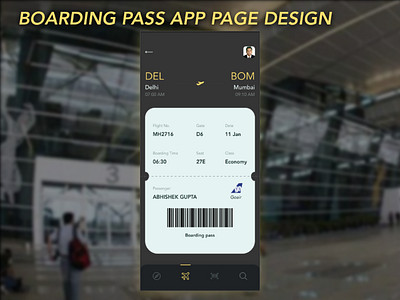 Boarding Pass sketch mobile app