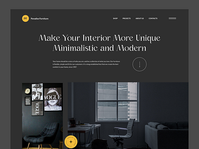 Interior Design Website design ui