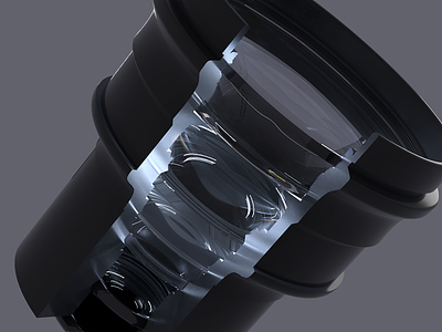 lens sample 3d glass lens octane optical product render