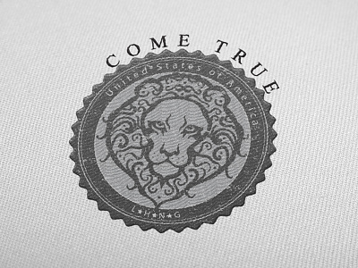 Come True (medal of honor) Logo Design coin based logo creative logo design lion logo logo design stamp