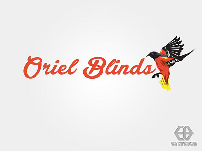 Oriel Blinds Logo Design birds blinds creative logo flying logo icon based logo logo design oriel blinds red color logo