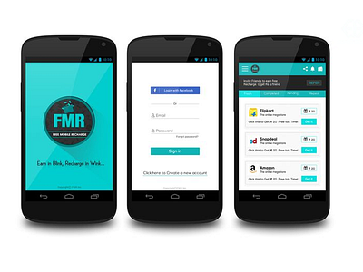 FMR (Free Mobile Recharge) android app creativety design free ios offers polls recharge ui user ux
