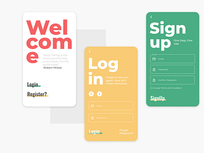 Authentication Screens - Using Bold Typography