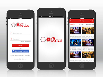 Go Rave App android app engineerbabu event app ios material design night club party app pub ui ux