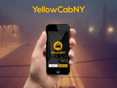 YellowCabNY_Taxi App android cab design mockup ride taxi app travel uber ui ux