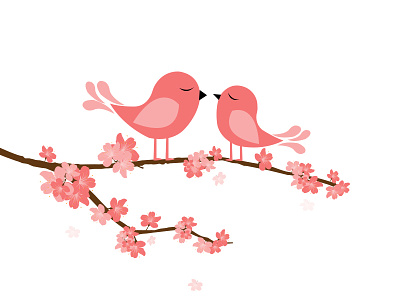 Love Birds:EngineerBabu android bird fly graphic design illustration iphone love material ui ux vector