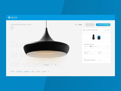 Velum Light Configurator - Editing light temperature