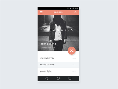 Music App app design flat interface music ui