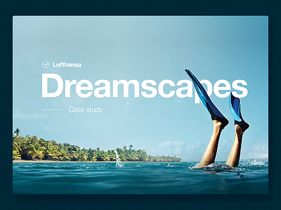 Lufthansa Dreamscapes case study blue design minimal sea travel tropic typography ui ux web website