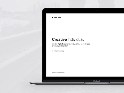 Landing page black design ismet minimal personal portfolio readymag simple site ui web white