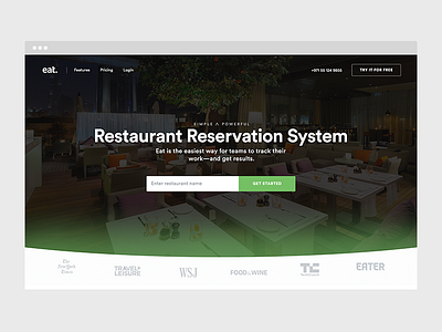 Eat B2B Landing page