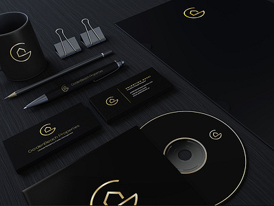 Golden Beach black and gold corporate identity design logo