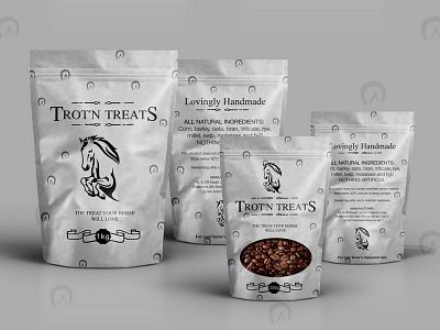 Trotn Treat Pouch Labels illustration label design package design pouch