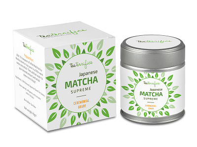 Matcha Tea illustration label design package design package mockup pattern