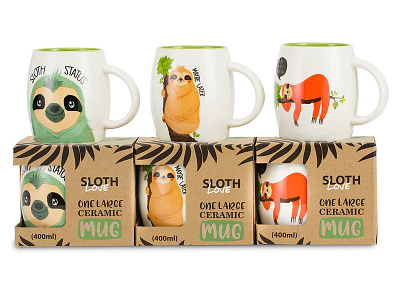 Sloth Boxes illustration package design
