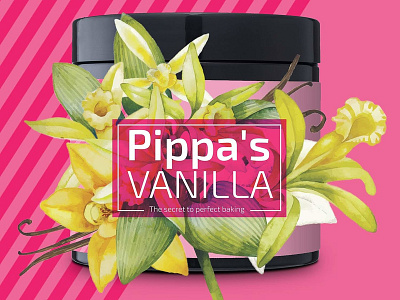 Pippa's Vanilla illustration label design photomanipulation