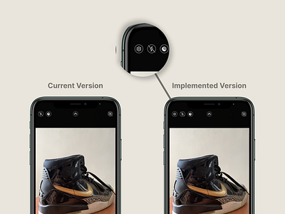 iOS Camera UX Promt apple current version design grid implemented version iphone mobile mock up ux ux promt