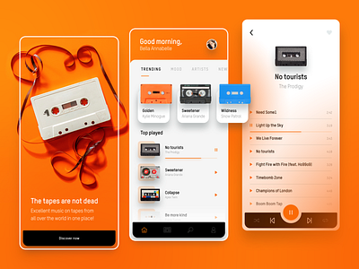 Cassette Music Player UI app app design application cassette concept music player prodigy tapes ui
