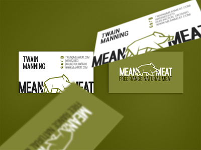 Mean Meat Business Cards brand branding business cards illustration logo meat print print design typography vector