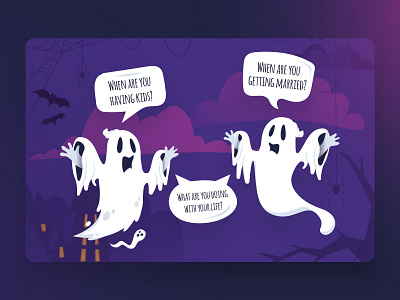 Halloween Illustration adobe boo ghost halloween illustration illustrator kids life married scared vector vector art