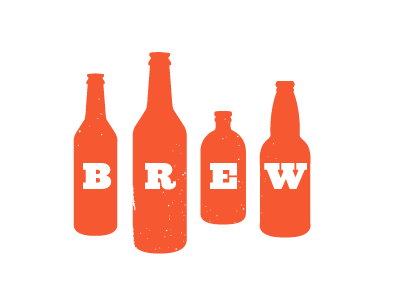 BREW beer blog bottles brew logo orange wip