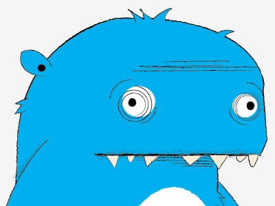Monster blue fun monster teeth vector