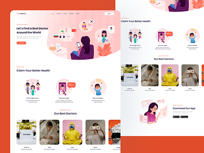 Hellena - Health Care care doctor health landing page sick web design world