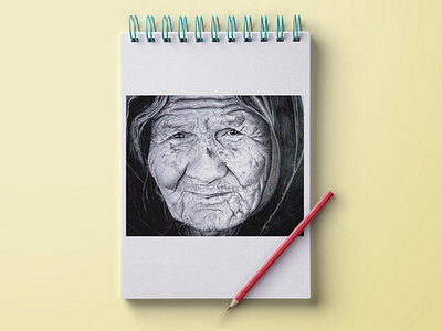 The Old Lady Pencil Sketch