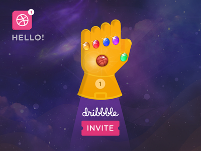 Dribbble Invite avengers avengersendgame design dribbble graphic illustration infinity invite logo superhero thanos