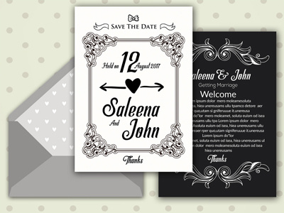 Invitation Card Template married minimalist party print psd rsvp simple template vintage wedding wedding card